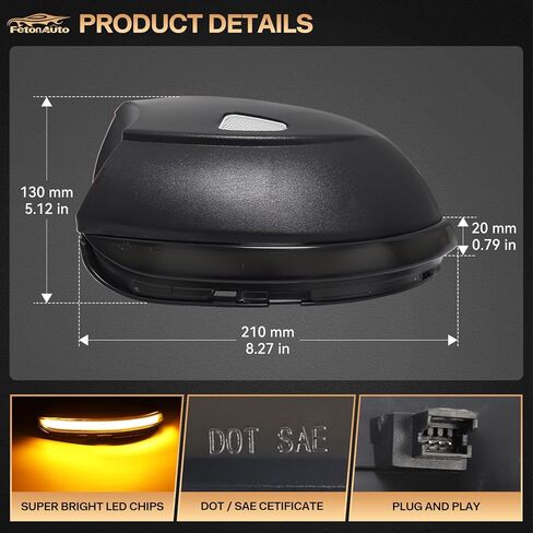 مصابيح إشارة الانعطاف LED ذات مرآة جانبية كهرمانية متتابعة ديناميكية لسيارة VW Passat 2011-2017، لسيارة Beetle A5 2011-2015، حزمة من 2 وميض مؤشر العدسة المدخنة in Saudi Arabia
