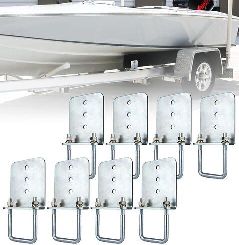8 Pack 6" Galvanized L-Type Bunk Bracket Kit Fit for 3x3 Cross Members, Heavy-Duty Boat Trailer Bunk Brackets in Saudi Arabia