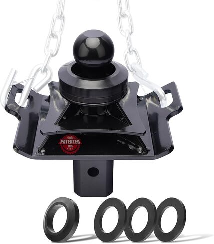 3" Raised Gooseneck Ball Hitch fit for Underbed Gooseneck Trailer Hitch (Square Base Receiver), Pre-Drilled Holes for Safety Chains, 38,000 lbs, Anti-tilt PU Washer Included in Saudi Arabia