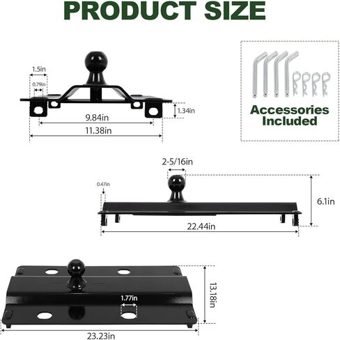 30000 lbs Gooseneck Ball Plate for Industry-Standard 5th Wheel Rails, Gooseneck Hitch Plate with 2-5/16 Inch Ball for Large RV, Flatbed Trailer and Livestock Trailer or Others Towing Heavy Trailers in Kuwait