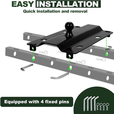 30000 lbs Gooseneck Ball Plate for Industry-Standard 5th Wheel Rails, Gooseneck Hitch Plate with 2-5/16 Inch Ball for Large RV, Flatbed Trailer and Livestock Trailer or Others Towing Heavy Trailers in Kuwait