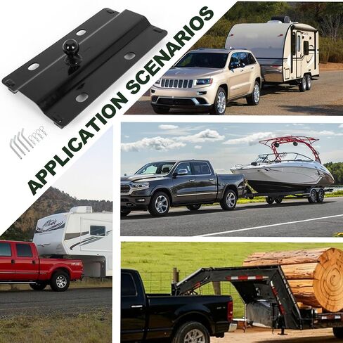 30000 lbs Gooseneck Ball Plate for Industry-Standard 5th Wheel Rails, Gooseneck Hitch Plate with 2-5/16 Inch Ball for Large RV, Flatbed Trailer and Livestock Trailer or Others Towing Heavy Trailers in Kuwait