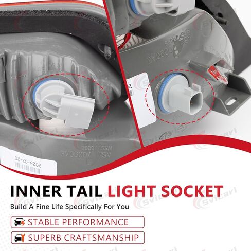 Inside Tail Light Socket, Backup Reverse Lamp Holder Kit, Brake Light with Bulb Fit for Jeep Grand Cherokee 2014-2020 2PCS in Kuwait