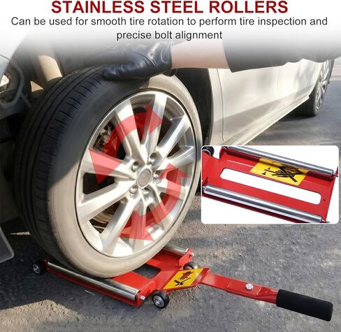 Wayona Portable Tire Jack Tool with Roller Plate, Tire Lifting Tool with Removable Handle for Cars, SUVs and Off-Road Trucks, Effortless Tire Lifter Jack Tool for Removal and Positioning of Tires in Saudi Arabia