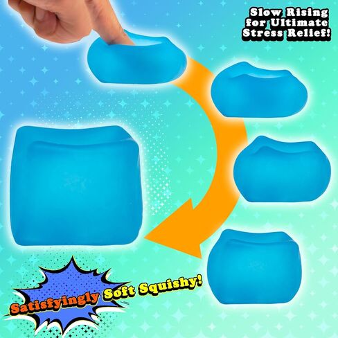 Sensory Stress Cube – High-Density Gel Filled Squishy Toy with Matte Texture for Kids & Adults, Calming Anxiety Relief, Fidget Stress Ball, Autism-Supportive, 1-Pack in Blue in Kuwait