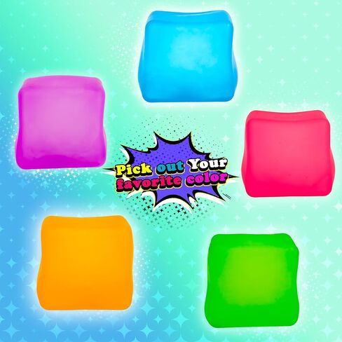 Sensory Stress Cube – High-Density Gel Filled Squishy Toy with Matte Texture for Kids & Adults, Calming Anxiety Relief, Fidget Stress Ball, Autism-Supportive, 1-Pack in Blue in Kuwait