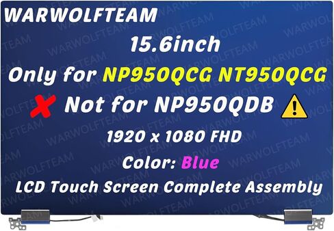 15.6" Screen Replacement LCD Touch Screen Display Full Assembly Compatible with Samsung Galaxy Book Flex NP950QCG NP950QCG-K01US NP950QCG-K03US FHD 1920x1080 Version (Blue) in Saudi Arabia