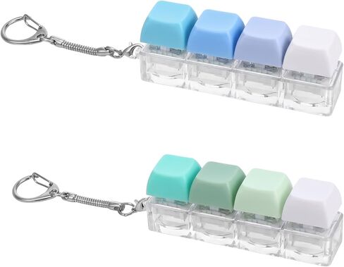2 Pcs Keyboard Fidget Toys Fidget Clicker, Keyboard Four-Button Clicker Keychain Button ADHD Stress Relief Gifts Sensory Toy for Adult Boost Focus Pass The Time in Saudi Arabia