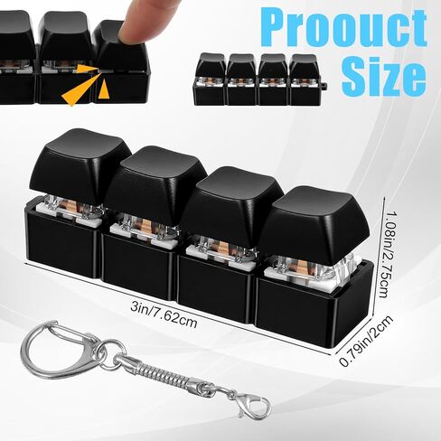2 Pcs Keyboard Fidget Toys Fidget Clicker, Keyboard Four-Button Clicker Keychain Button ADHD Stress Relief Gifts Sensory Toy for Adult Boost Focus Pass The Time in Saudi Arabia