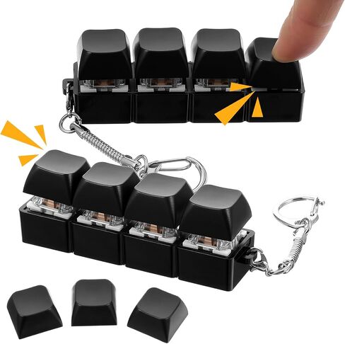 2 Pcs Keyboard Fidget Toys Fidget Clicker, Keyboard Four-Button Clicker Keychain Button ADHD Stress Relief Gifts Sensory Toy for Adult Boost Focus Pass The Time in Saudi Arabia