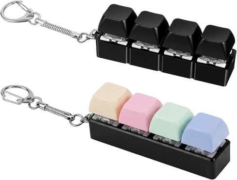 2 Pcs Keyboard Fidget Toys Fidget Clicker, Keyboard Four-Button Clicker Keychain Button ADHD Stress Relief Gifts Sensory Toy for Adult Boost Focus Pass The Time in Saudi Arabia