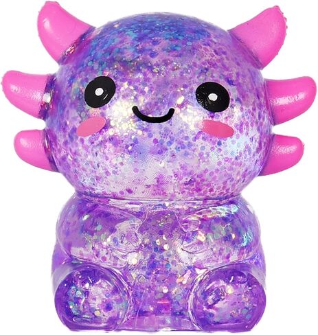 Sitting Axolotl Squishy Toy, Blue Soft Gel Stress Relief Fidget Toys for Kids Boys Girls Age 3+, Sensory Anxiety Relief Squeeze Toys, Not Easy to Fall Off, 2.76" x 2.36" x 1.77"( 1Pcs) in Kuwait