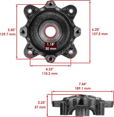 Caltric Front Wheel Hub with Bolts Compatible with Polaris RZR XP 900 EFI EPS 2011 2012 2013 / RZR 4 XP 900 2012 2013 2014 in Kuwait