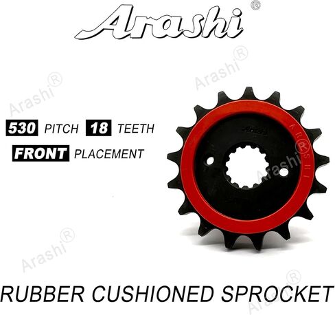 ضرس أمامي من Arashi 18 سن 530 درجة لسوزوكي GSX1300R Hayabusa 2008-2020 Gen 2 / GSX B-King 1300 2008-2011، مبطن بالمطاط يقلل الضوضاء والاهتزاز in Kuwait