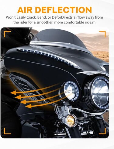 منحرف الجناح الجانبي PBYMT، عاكس هواء Fairing، طقم عاكس هواء قابل للتعديل متوافق مع Harley Touring Street Glide، Electra Glide، Trike، Ultra Classic، CVO 1996-2013 in Kuwait