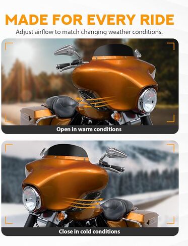 منحرف الجناح الجانبي PBYMT، عاكس هواء Fairing، طقم عاكس هواء قابل للتعديل متوافق مع Harley Touring Street Glide، Electra Glide، Trike، Ultra Classic، CVO 1996-2013 in Kuwait