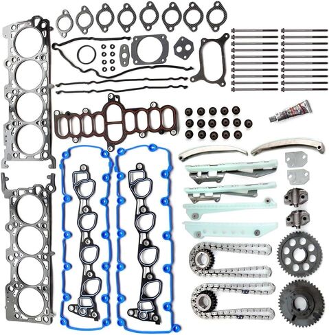 Timing Chain Kit Head Gasket Set w/Bolts Fit for Ford E-150 Econoline 4.6L Replace HS9792PT-8,HS54232D in Kuwait