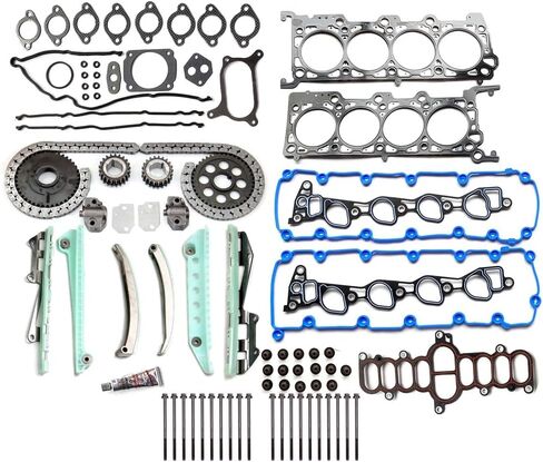 Timing Chain Kit Head Gasket Set w/Bolts Fit for Ford E-150 Econoline 4.6L Replace HS9792PT-8,HS54232D in Kuwait