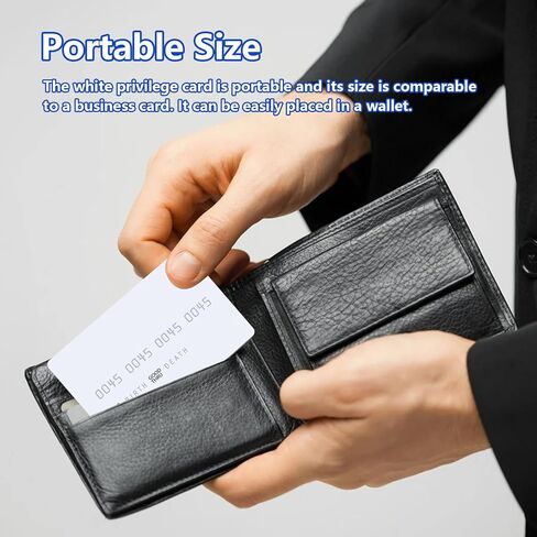 4Pcs White Privilege Card, PVC Privilege Cards, 3.34x2.16in Funny Card Joke, Protable Everything Joke Funny Cards with OPP Bag for Joke, Funny, Inspirational Men Women in Saudi Arabia