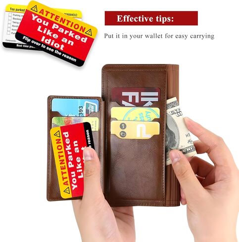 100PCS You Parked Like an Idiot Business Cards, 3.5"×2" Bad Parking Card with Multi Violation Reasons, Double Sided Funny Parking Violation Tickets for Bad Driver Learn to Park in Kuwait