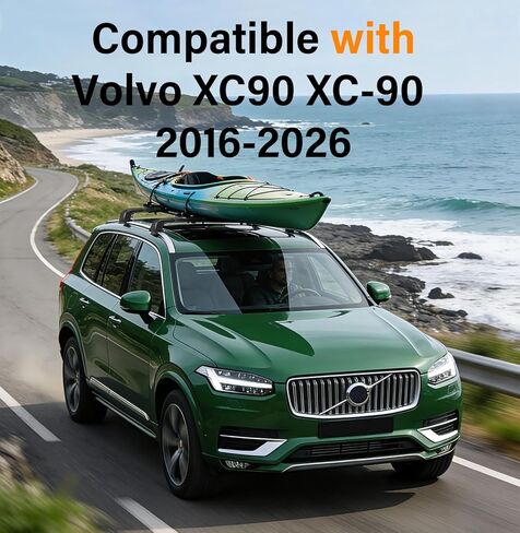 330lbs Lockable Roof Rack Cross Bars Compatible with Volvo XC90 XC-90 2016-2026 (for Flush Roof Side Rails), Heavy Duty Aluminum Roof Rails Crossbar for Rooftop Cargo Luggage Kayak Bike Rack in Saudi Arabia