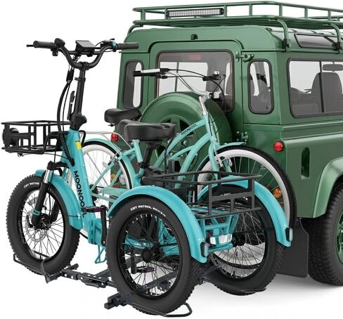 NAIZEA 2-Bike Rack Hitch Mount,270 LBS Capacity, Fit E-Trikes & E Bikes,Multi-Functional Free Combination, Heavy-Duty Foldable Bike Carrier for Standard, 2 inch Receiver, Fits 5" Wide Tire in Saudi Arabia