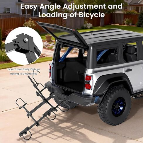 NAIZEA 2-Bike Rack Hitch Mount,270 LBS Capacity, Fit E-Trikes & E Bikes,Multi-Functional Free Combination, Heavy-Duty Foldable Bike Carrier for Standard, 2 inch Receiver, Fits 5" Wide Tire in Saudi Arabia