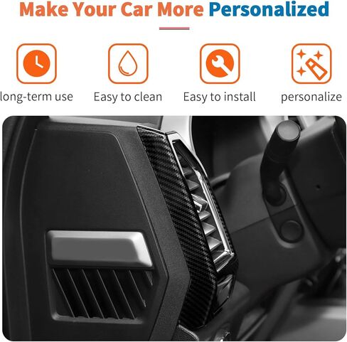 JeCar 7 قطعة ألياف الكربون داش غطاء فتحة التهوية طقم الكسوة ل 2015-2020 فورد F150 الداخلية اكسسوارات in Kuwait