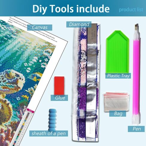 TOPMCYSG Ocean Animals Diamond Art Kits for Adults,Sea Turtle 5D Diamond Painting Kits for Beginners,DIY Round Full Drill Diamond Dots Paintings Picture Gem Art&Crafts for Home Wall Decor 12x16 in in Kuwait