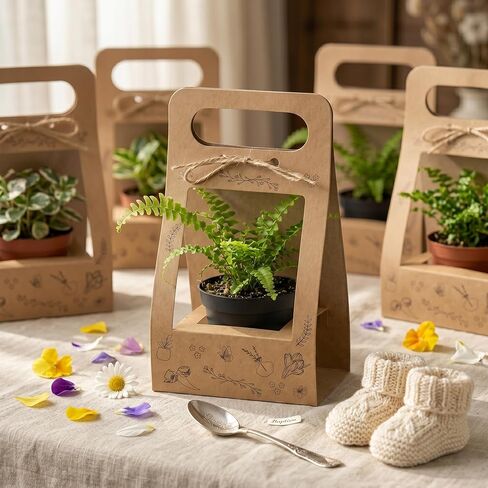 Fayoula 24 Pcs Succulent Wrap Bags, Kraft Paper Gift Box for 3 Inch Pots, Party Favors, Baby Shower in Saudi Arabia