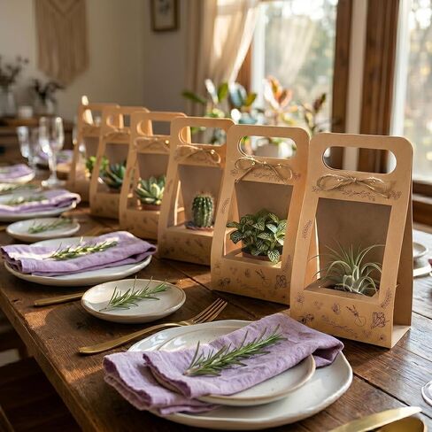 Fayoula 24 Pcs Succulent Wrap Bags, Kraft Paper Gift Box for 3 Inch Pots, Party Favors, Baby Shower in Saudi Arabia