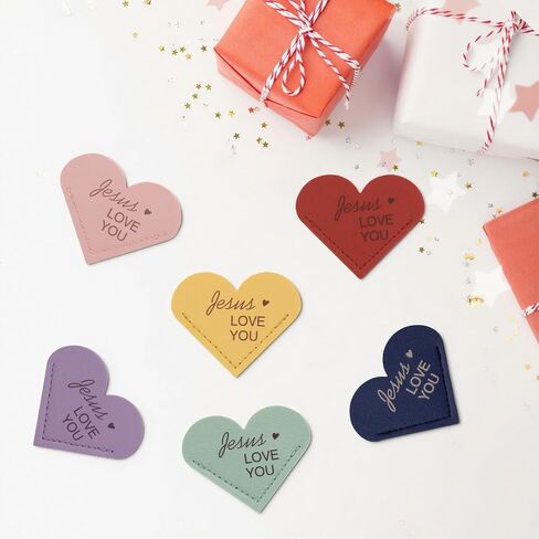 Leather Heart Bookmarks, 12pcs Cute Corner Page Book Marks, Jesus Love You,for Inspirational Religious Gifts Book Accessories (12pcs) in Saudi Arabia