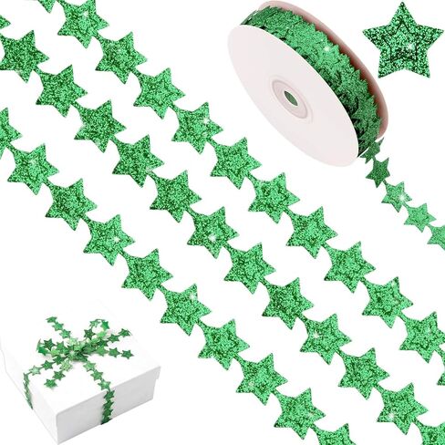 Purple Star Ribbon for Homecoming Mum Supplies 3D Embossed Glitter Trim 0.8 Inch Spool 20 Yards Sparkly Streamers for Senior Night Crafts Gift Wrapping Wreath in Saudi Arabia