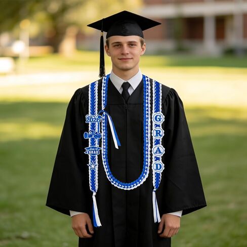 2 Pcs Graduation Leis Class of 2026 Grad Lei Necklace Ribbon Lei Braided Necklaces for Student Gifts Graduation DIY Decors in Saudi Arabia
