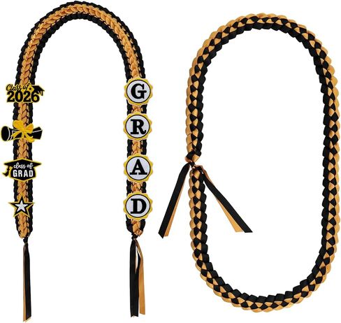 2 Pcs Graduation Leis Class of 2026 Grad Lei Necklace Ribbon Lei Braided Necklaces for Student Gifts Graduation DIY Decors in Saudi Arabia