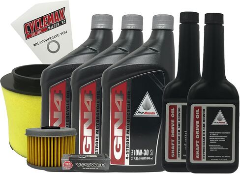 مجموعة خدمة كاملة CYCLEMAX متوافقة مع 2014-2023 Honda TRX420 10W30 زيت محرك عمود الزيت مع قابس الإشعال in Kuwait