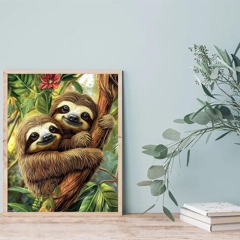WUIVCTR Sloth Paint by Numbers Kit for Adults, 16" x 20" Canvas Painting Kit for Beginners, Modern Aesthetic DIY Paint by Number on Canvas for Home Wall Decor in Kuwait