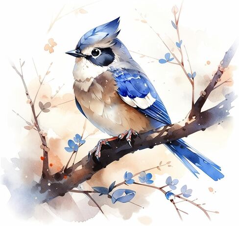 TAOPAOLAB Blue Jay Digital Painting Kit for Adults - DIY Blue Jay Bird Oil Painting on Canvas 7.87x7.87in, Framed Acrylic Paint Kit, Good for Beginners, Art for Home Decor or Gift in Kuwait