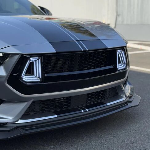 Front Bumper Center Grill W/LED for 2024-2026 Ford Mustang EcoBoost/GT (Gloss Black) in Kuwait