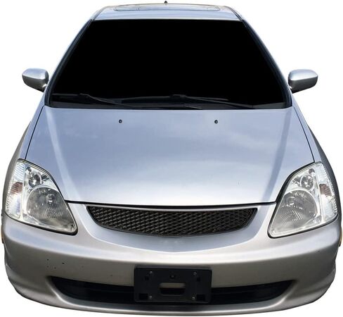 Armordillo Mesh Style Front Grille|Compatible With 2002-2005 Honda Civic Si EP3 2 Door Hatchback|8739327|Matte Black|Front Hood Bumper Grille in Kuwait