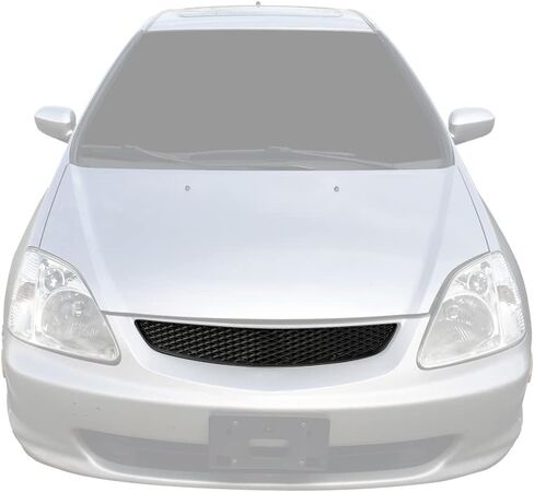 Armordillo Mesh Style Front Grille|Compatible With 2002-2005 Honda Civic Si EP3 2 Door Hatchback|8739327|Matte Black|Front Hood Bumper Grille in Kuwait