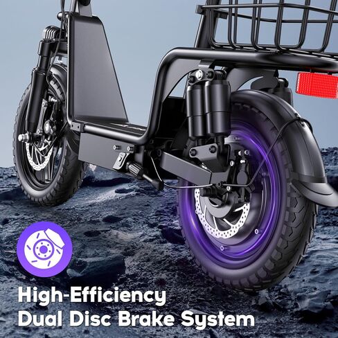 Electric Scooter Adults, 1300W Peak Motor, Electric Scooter with Seat, 48V 13Ah Battery, 14" Tires, 35 Miles Range, 20 MPH, 330 LBS Load, Dual Braking,UL 2272 in Saudi Arabia