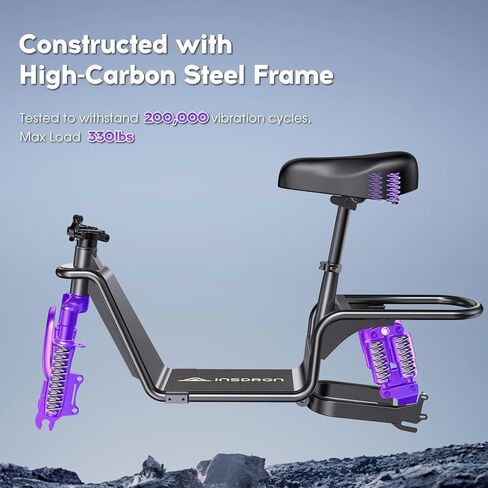 Electric Scooter Adults, 1300W Peak Motor, Electric Scooter with Seat, 48V 13Ah Battery, 14" Tires, 35 Miles Range, 20 MPH, 330 LBS Load, Dual Braking,UL 2272 in Saudi Arabia