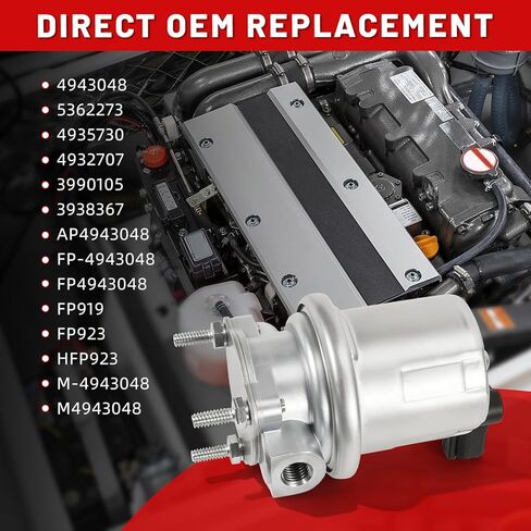 4943048 12V Electric Fuel Lift Pump Kit Compatible with Cummins 6B5.9 ISB5.9 ISB6.7 QSB5.9 QSB6.7 QSC8.3 Replace 5362273 4935730 4932707 3990105 3938367 in Saudi Arabia