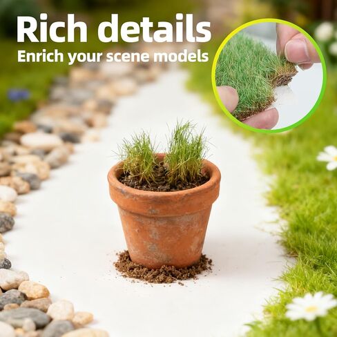 16mm Hand-Torn Miniature Landscape Grass Tufts, Suitable for N and HO Scale Railway Models, Sand Table Military layouts, Three-Dimensional Landscape Models and Architectural Models (16-254) in Saudi Arabia