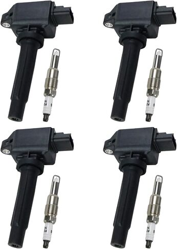 UF656 Ignition Coil Pack and Iridium Spark Plug Compatible with 2012-2020 Mazda 3, Mazda 6, Mazda CX-5 CX-3 MX-5 Miata, Set of 4 Ignition Coils Replace for UF656 93501 in Saudi Arabia
