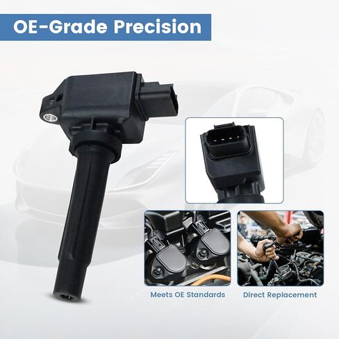 UF656 Ignition Coil Pack and Iridium Spark Plug Compatible with 2012-2020 Mazda 3, Mazda 6, Mazda CX-5 CX-3 MX-5 Miata, Set of 4 Ignition Coils Replace for UF656 93501 in Saudi Arabia