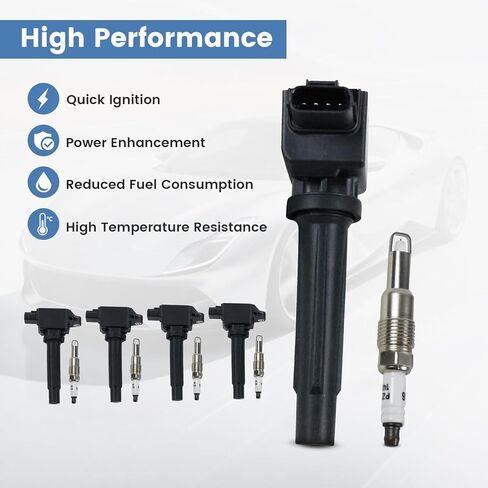 UF656 Ignition Coil Pack and Iridium Spark Plug Compatible with 2012-2020 Mazda 3, Mazda 6, Mazda CX-5 CX-3 MX-5 Miata, Set of 4 Ignition Coils Replace for UF656 93501 in Saudi Arabia