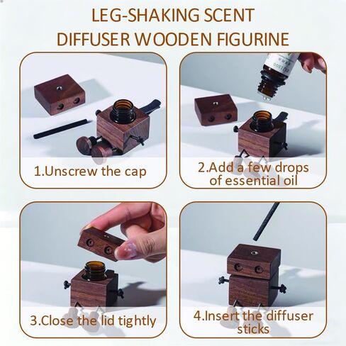 Cute Shaking Wooden Man Figurine Diffuser – Drift Car Air Freshener Wooden Diffuser,Car Dashboard Vent Clip,Reusable Clip Car Odor Eliminator,Long-Lasting Car Air Refresher,Funny Car Accessories Gift in Saudi Arabia