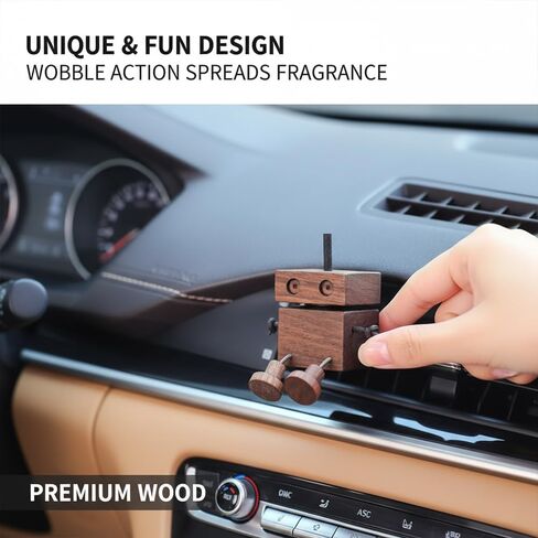 Cute Shaking Wooden Man Figurine Diffuser – Drift Car Air Freshener Wooden Diffuser,Car Dashboard Vent Clip,Reusable Clip Car Odor Eliminator,Long-Lasting Car Air Refresher,Funny Car Accessories Gift in Saudi Arabia